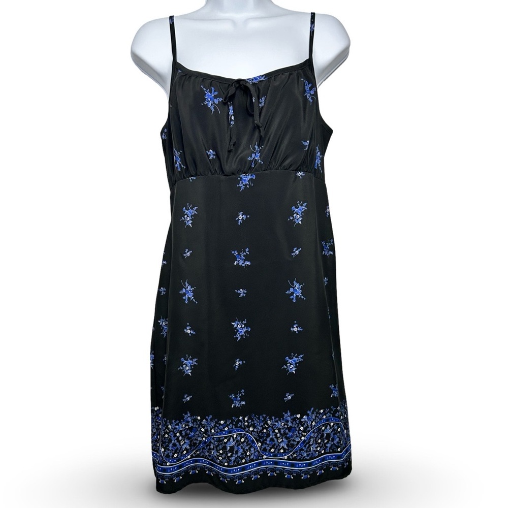 Vintage Y2K Elegant Blue Floral Midi Dress